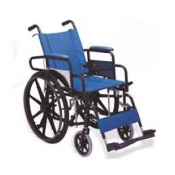 Heavy duty Powder Coated Wheel Chair with Extended Leg Rest