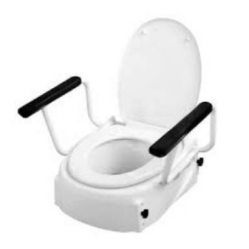 Raised Toilet Seat With Arm Support